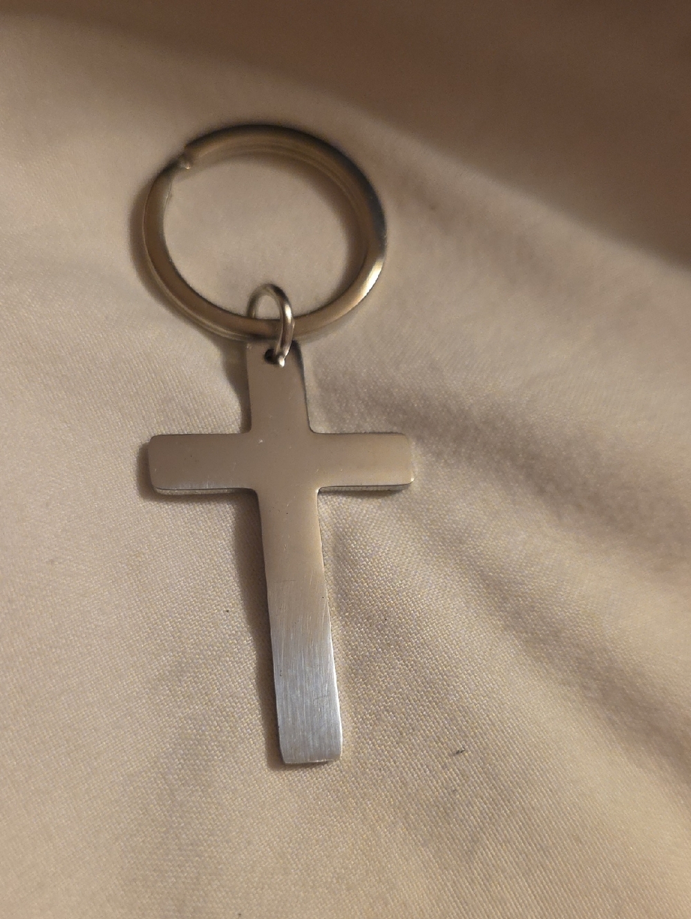 Silver Cross Keychain with 'Jesus' Script - Picture 6 of 6